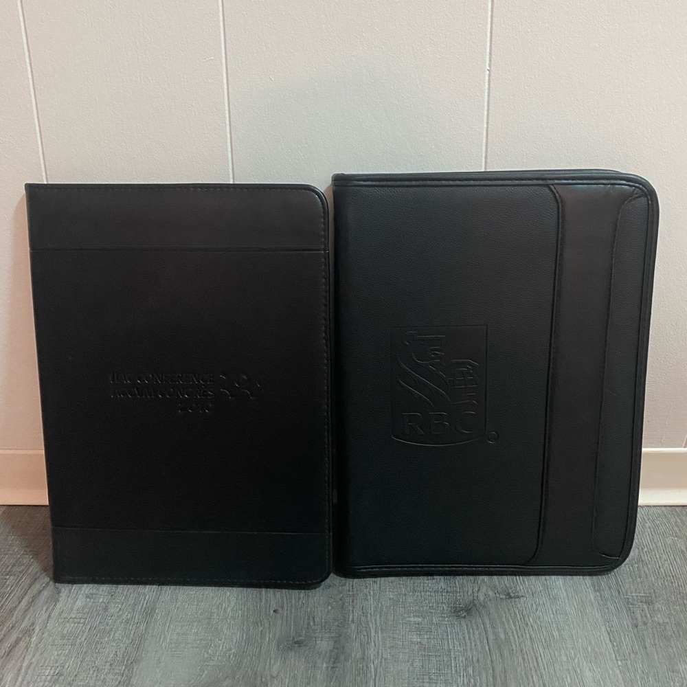 Black Leather Professional Resume Holders Notepads